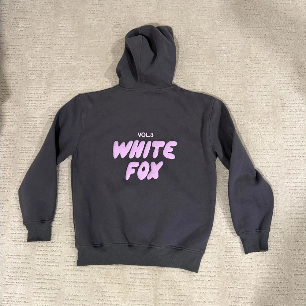 White Fox Boutique Vol. 3 Gray Hoodie and sweatpants with Pink Logo - Picture 3 of 7